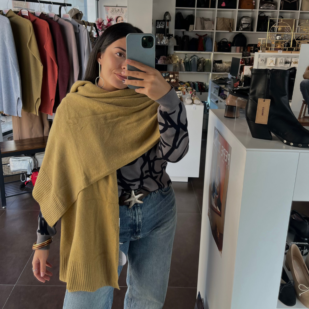BUFANDA PUNTO SOFT MOSTAZA